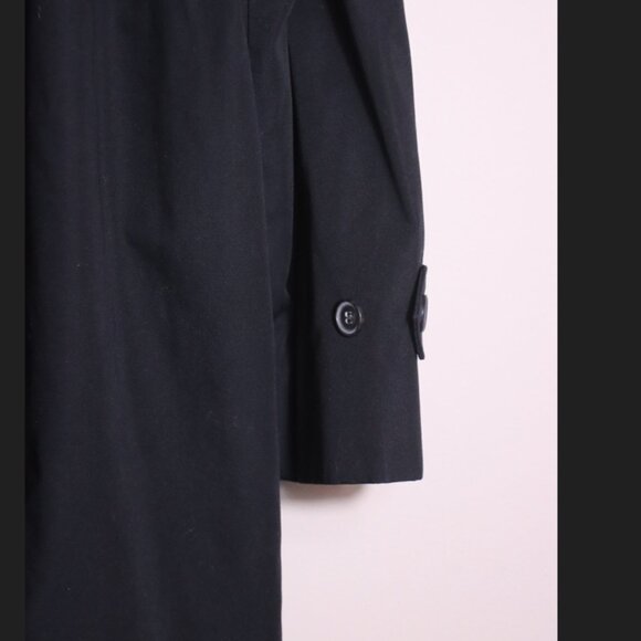 Vintage London Fog Black Trench Coat 42 Short w Liner - Picture 11 of 13